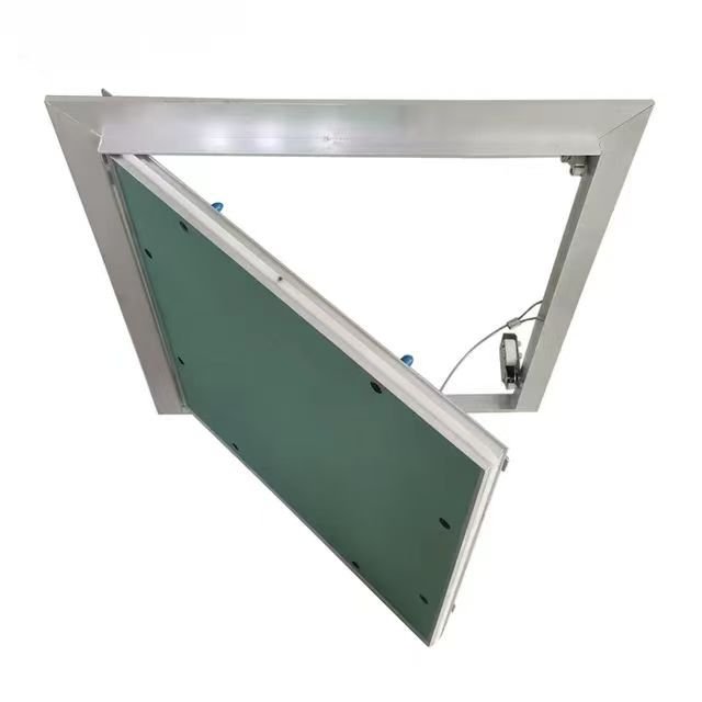 Gypsum ceiling access panel with removable door